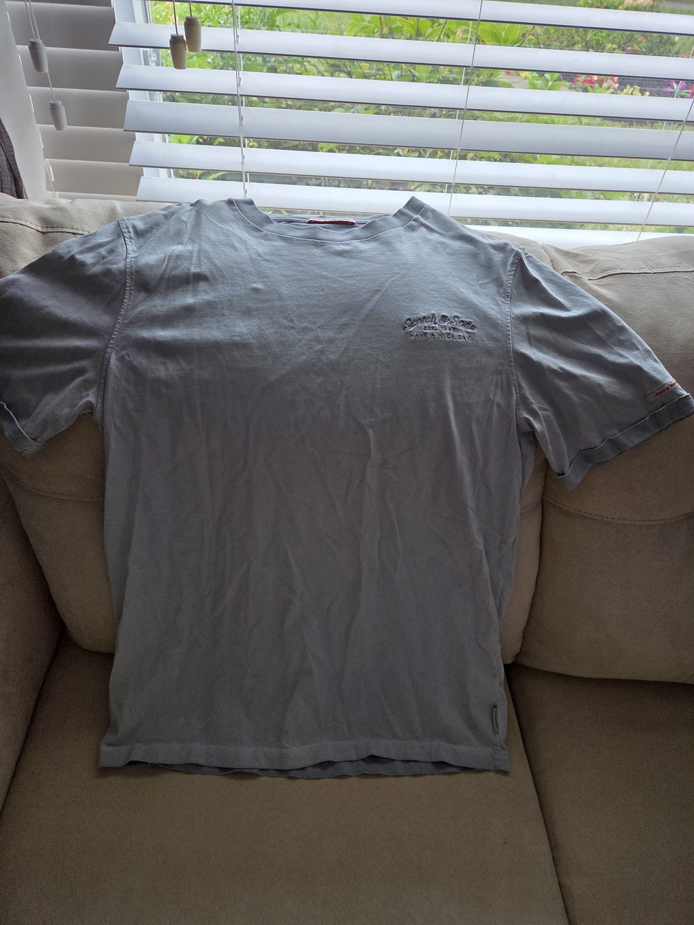 Scotch & Soda Men's Short Sleeve Crew Tee in Light Gray